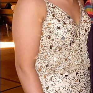 Sherri Hill gold prom dress. Size 12 but altered to 8.  Beautiful dress